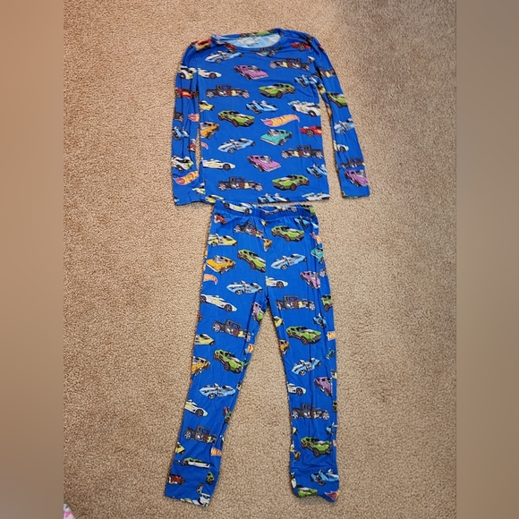 Posh Peanut Blue Car Print Kids Pajama Set - Picture 1 of 3